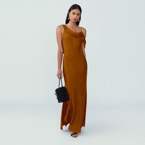 Fame and partners off-the-shoulder maxi slip dress